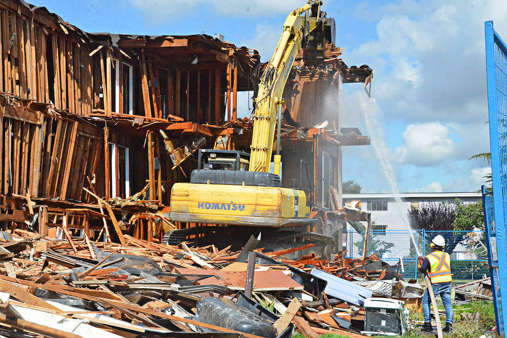 fire damage building demolition